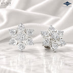 Arias by Lara 7-Stone Flower Cluster Diamond Stud Earrings