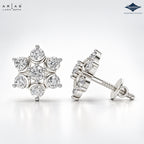 Arias by Lara 7-Stone Flower Cluster Diamond Stud Earrings