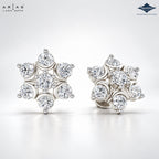 Arias by Lara 7-Stone Flower Cluster Diamond Stud Earrings