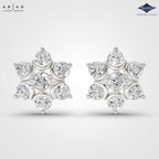 Arias by Lara 7-Stone Flower Cluster Diamond Stud Earrings
