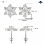 Arias by Lara 7-Stone Flower Cluster Diamond Stud Earrings