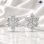 Arias by Lara Sparkling Snowflake Diamond Cluster Earrings