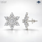 Arias by Lara Sparkling Snowflake Diamond Cluster Earrings