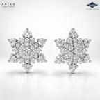 Arias by Lara Sparkling Snowflake Diamond Cluster Earrings