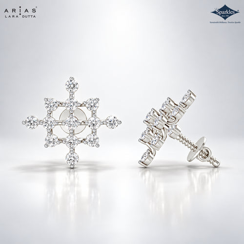 Arias by Lara Celestial Compass Diamond Cluster Stud Earrings