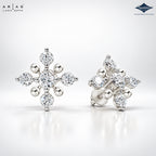 Arias by Lara Cross Accent Gold Bead & Diamond Cluster Stud Earrings