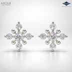 Arias by Lara Cross Accent Gold Bead & Diamond Cluster Stud Earrings