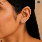 Arias by Lara Cross Accent Gold Bead & Diamond Cluster Stud Earrings