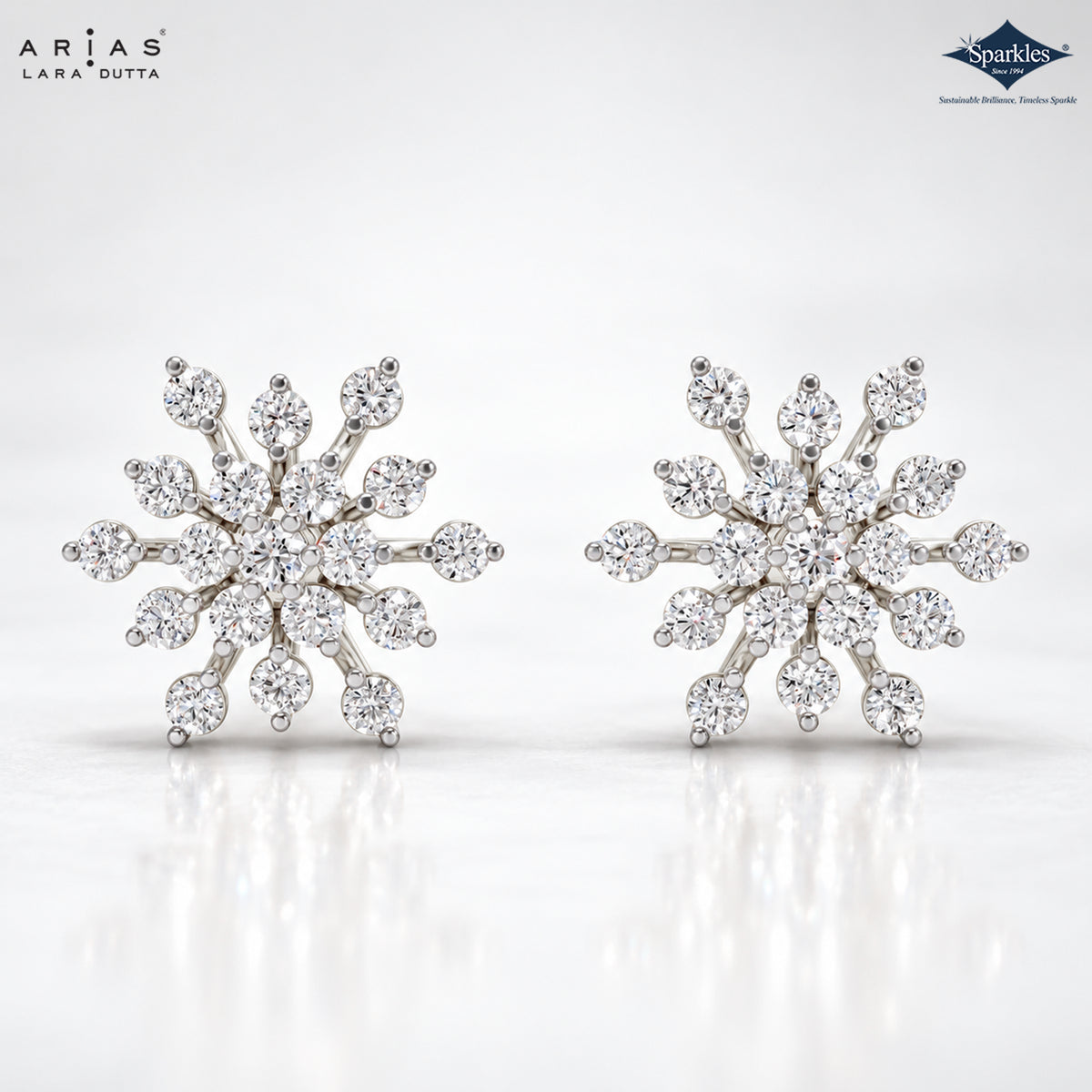 Arias by Lara Sparkling Frost Diamond Cluster Stud Earrings