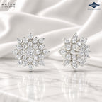 Arias by Lara Elegant Sunburst Diamond Cluster Stud Earrings