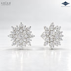 Arias by Lara Elegant Sunburst Diamond Cluster Stud Earrings