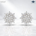 Arias by Lara Elegant Sunburst Diamond Cluster Stud Earrings