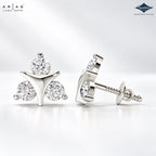 Arias by Lara Triangular Three-Stone Diamond Stud Earrings