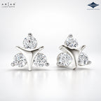 Arias by Lara Triangular Three-Stone Diamond Stud Earrings
