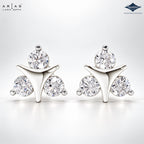 Arias by Lara Triangular Three-Stone Diamond Stud Earrings
