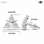 Arias by Lara Triangular Three-Stone Diamond Stud Earrings