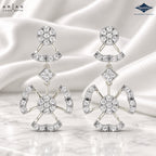 Arias by Lara Geometric Multi-Tier Diamond Drop Earrings