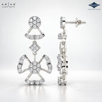 Arias by Lara Geometric Multi-Tier Diamond Drop Earrings