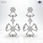 Arias by Lara Geometric Multi-Tier Diamond Drop Earrings