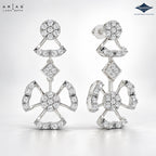 Arias by Lara Geometric Multi-Tier Diamond Drop Earrings