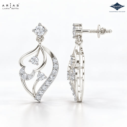 Arias by Lara Abstract Swirl Diamond Drop Earrings