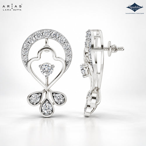 Arias by Lara Crescent Arch Diamond Drop Earrings