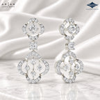 Arias by Lara Double Quatrefoil Diamond Drop Earrings