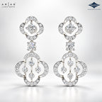Arias by Lara Double Quatrefoil Diamond Drop Earrings