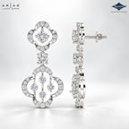 Arias by Lara Double Quatrefoil Diamond Drop Earrings