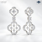 Arias by Lara Double Quatrefoil Diamond Drop Earrings