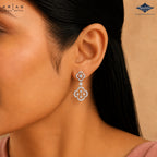 Arias by Lara Double Quatrefoil Diamond Drop Earrings