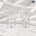 Arias by Lara Scalloped Floral Diamond Tassel Drop Earrings