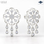 Arias by Lara Scalloped Floral Diamond Tassel Drop Earrings