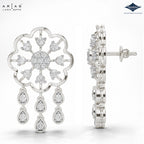 Arias by Lara Scalloped Floral Diamond Tassel Drop Earrings