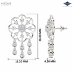 Arias by Lara Scalloped Floral Diamond Tassel Drop Earrings