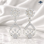 Arias by Lara Floral Starburst & Teardrop Diamond Drop Earrings