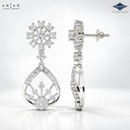 Arias by Lara Floral Starburst & Teardrop Diamond Drop Earrings