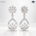 Arias by Lara Floral Starburst & Teardrop Diamond Drop Earrings