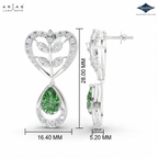 Arias by Lara Openwork Heart & Green Pear Gemstone Drop Earrings