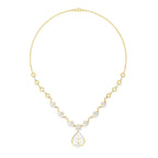 Arias by Lara Swirl Link Diamond & Leaf Pendant Necklace