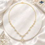 Arias by Lara Swirl Link Diamond & Leaf Pendant Necklace