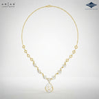 Arias by Lara Swirl Link Diamond & Leaf Pendant Necklace