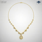 Arias by Lara Swirl Link Diamond & Leaf Pendant Necklace