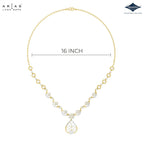 Arias by Lara Swirl Link Diamond & Leaf Pendant Necklace