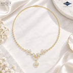 Arias by Lara Geometric Fan & Floral Diamond Necklace