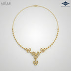 Arias by Lara Geometric Fan & Floral Diamond Necklace