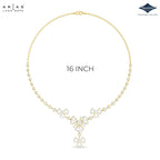 Arias by Lara Geometric Fan & Floral Diamond Necklace