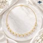Arias by Lara Graduated Leaf Motif Diamond Necklace