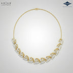 Arias by Lara Graduated Leaf Motif Diamond Necklace