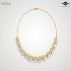 Arias by Lara Graduated Leaf Motif Diamond Necklace